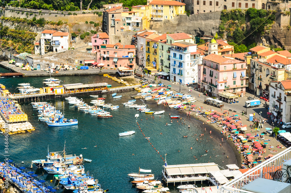Beautiful town of Sorrento, in the region of the Amalfi Coast, near Napoli, Italy.