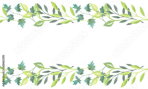 greeting card  invitation with branches and leaves