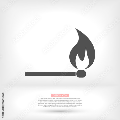 Match stick burns vector icon. Burning matchstick sign.vector icon Fire symbol. vector icon Download arrow, handshake, tick and heart. Flat circle buttons.
