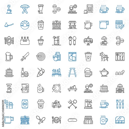 cafe icons set