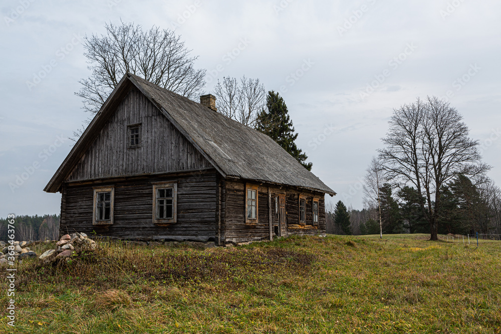 Old wooden traditional house in latvia