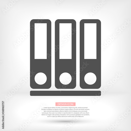 Vector icon Row of binders, design illustration Row of binders. Flat Row of binders. Design Row of binders