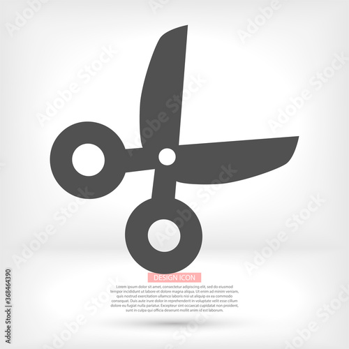 Scissor vector icon. Scissors cut vector icon design element or logo template. vector icon Black and white silhouette isolated.