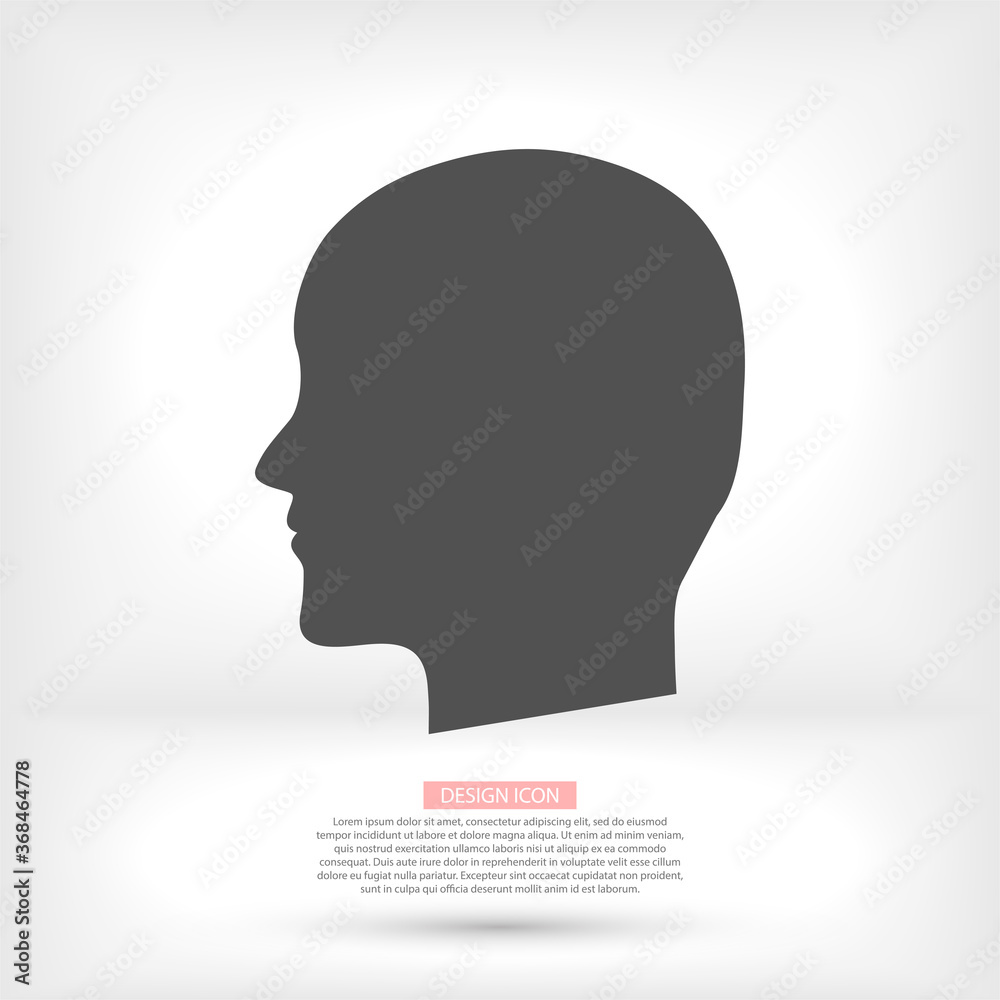 black silhouette vector icon of the profile of the human head.vector icon flat vector vector icon illustration isolated