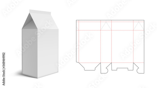 Box Packaging Die Cut Template Design. 3D Mock Up