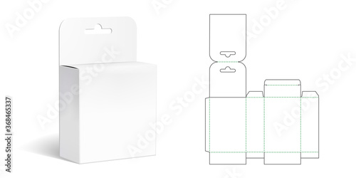 Hanging Box Die Cut Template With 3D Preview