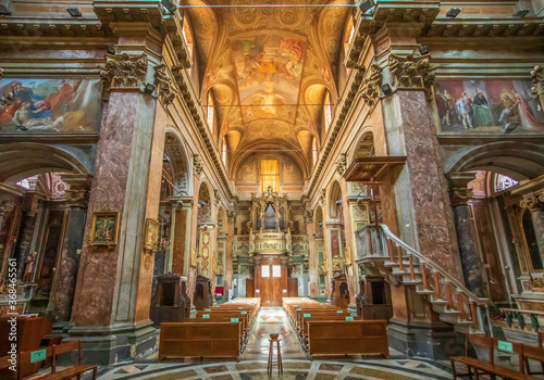 Rome, Italy - home of the Vatican and main center of Catholicism, Rome displays dozens of historical, wonderful churches. Here in particular the San Rocco basilica photo