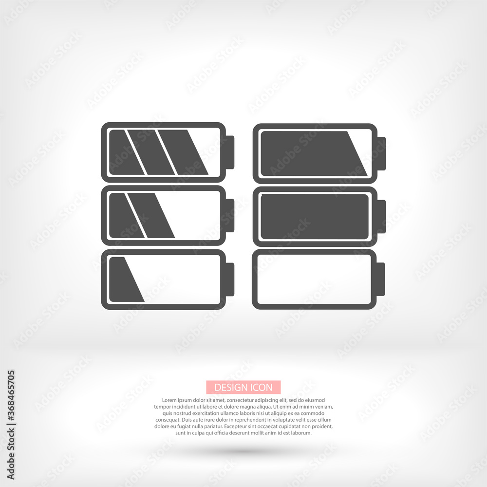 Simple battery vector icons for your needs. vector icons There are multiple bar battery vector icons with suitable colors