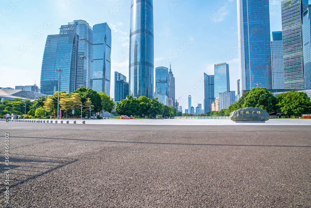 Urban buildings and empty ground in Guangzhou, China