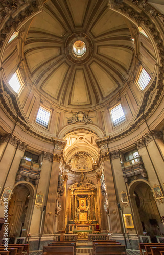 Rome  Italy - home of the Vatican and main center of Catholicism  Rome displays dozens of historical  wonderful churches. Here in particular the Santa Maria dei Miracoli basilica 