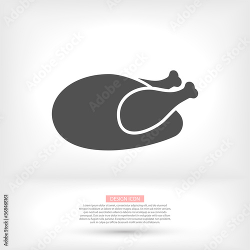 chicken thighs vector icon, vector icon fried chicken vector icon