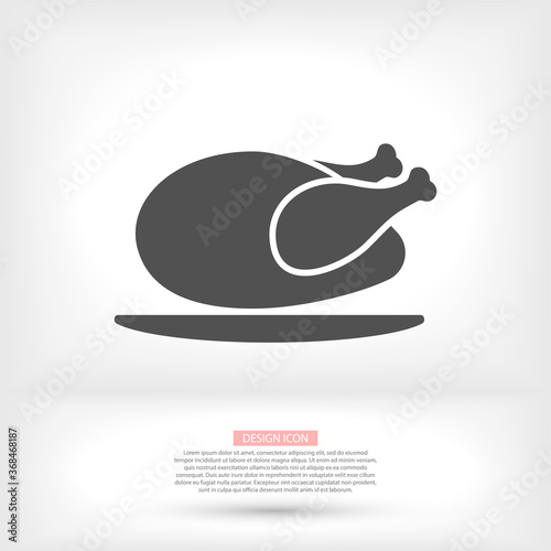 chicken thighs vector icon, vector icon fried chicken vector icon