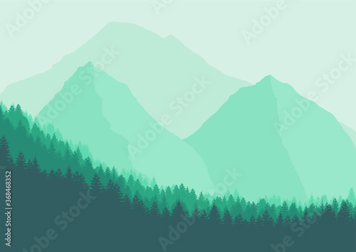 Fototapeta Naklejka Na Ścianę i Meble -  Landscape with Mountains