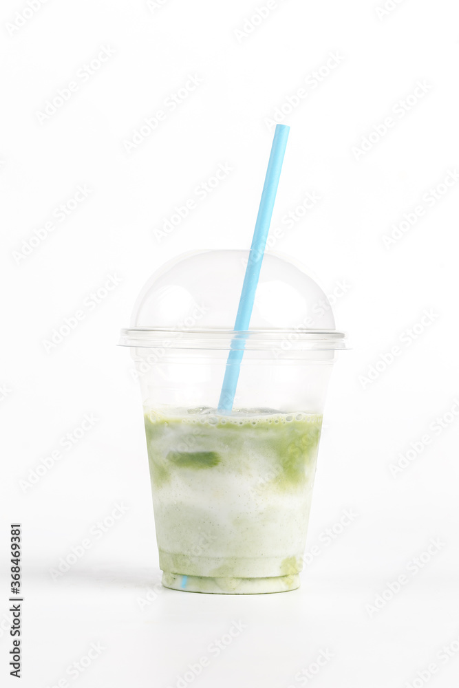match with milk and ice on a white background match with milk and ice on a white background