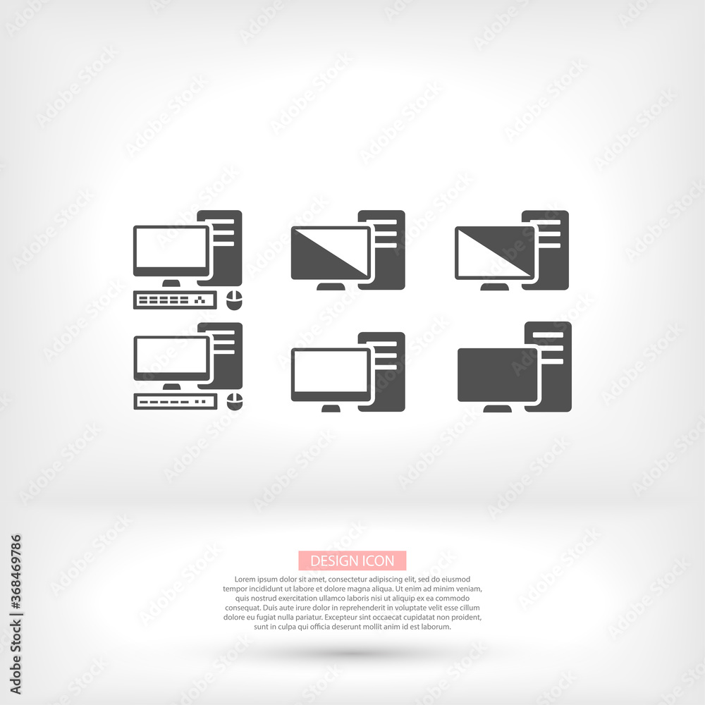 PC monitor desktop computer device screens set vector icon mouse PC monitor desktop computer device screens set vector icon mouse