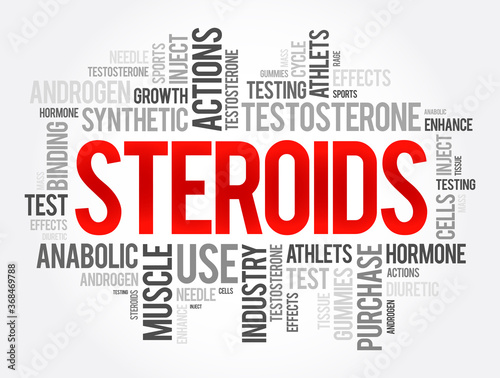 Steroids word cloud collage, health concept background