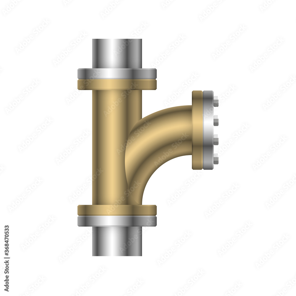Pipe vector. Connection by flange fitting. For pipeline construction to transport liquid or gas in industry i.e. crude, oil, natural gas. Also water supply infrastructure in plumbing and irrigation. Pipe vector. Connection by flange fitting. For pipeline construction to transport liquid or gas in industry i.e. crude, oil, natural gas. Also water supply infrastructure in plumbing and irrigation.