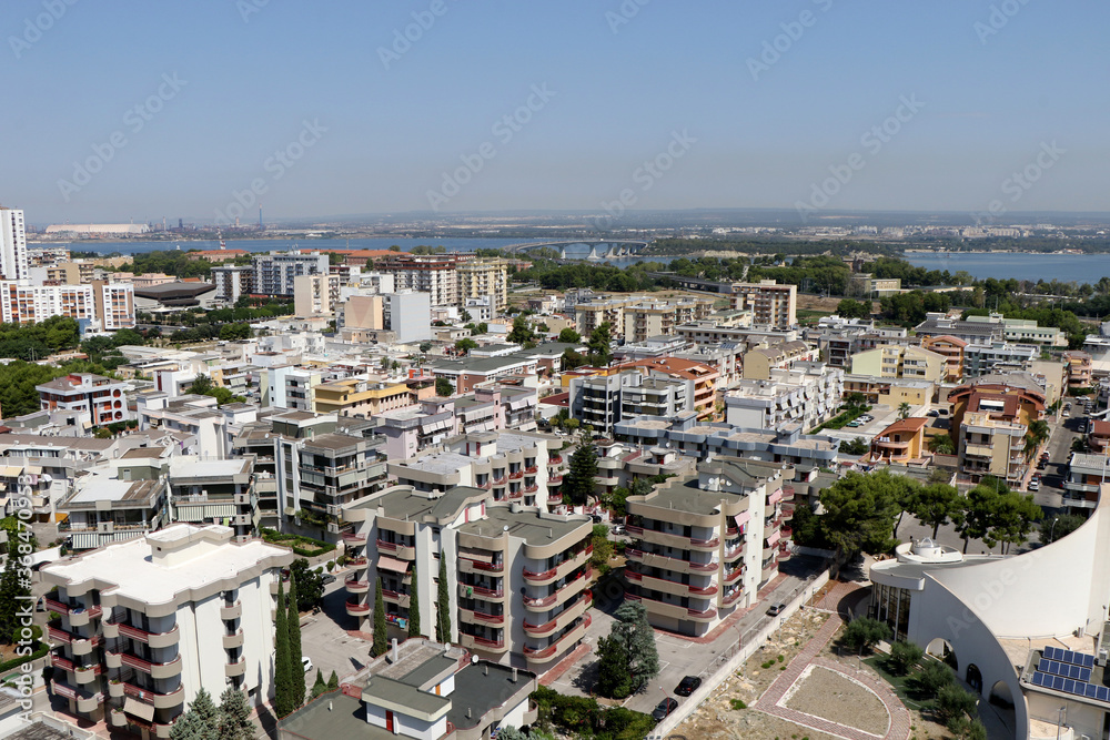 Aerial view of the city of Taranto. Puglia, Italy