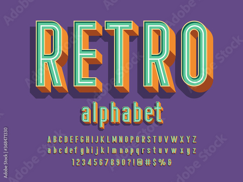Vector of stylized 3D alphabet design