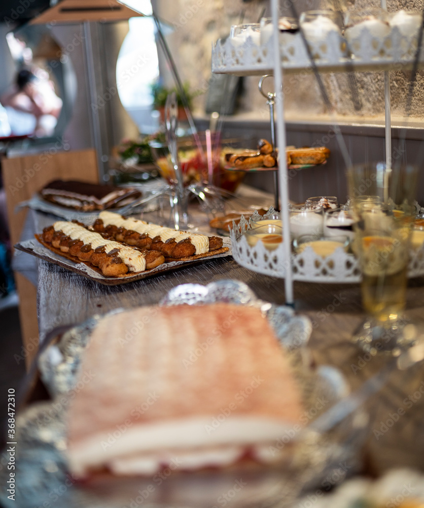 Dessert plates on a table