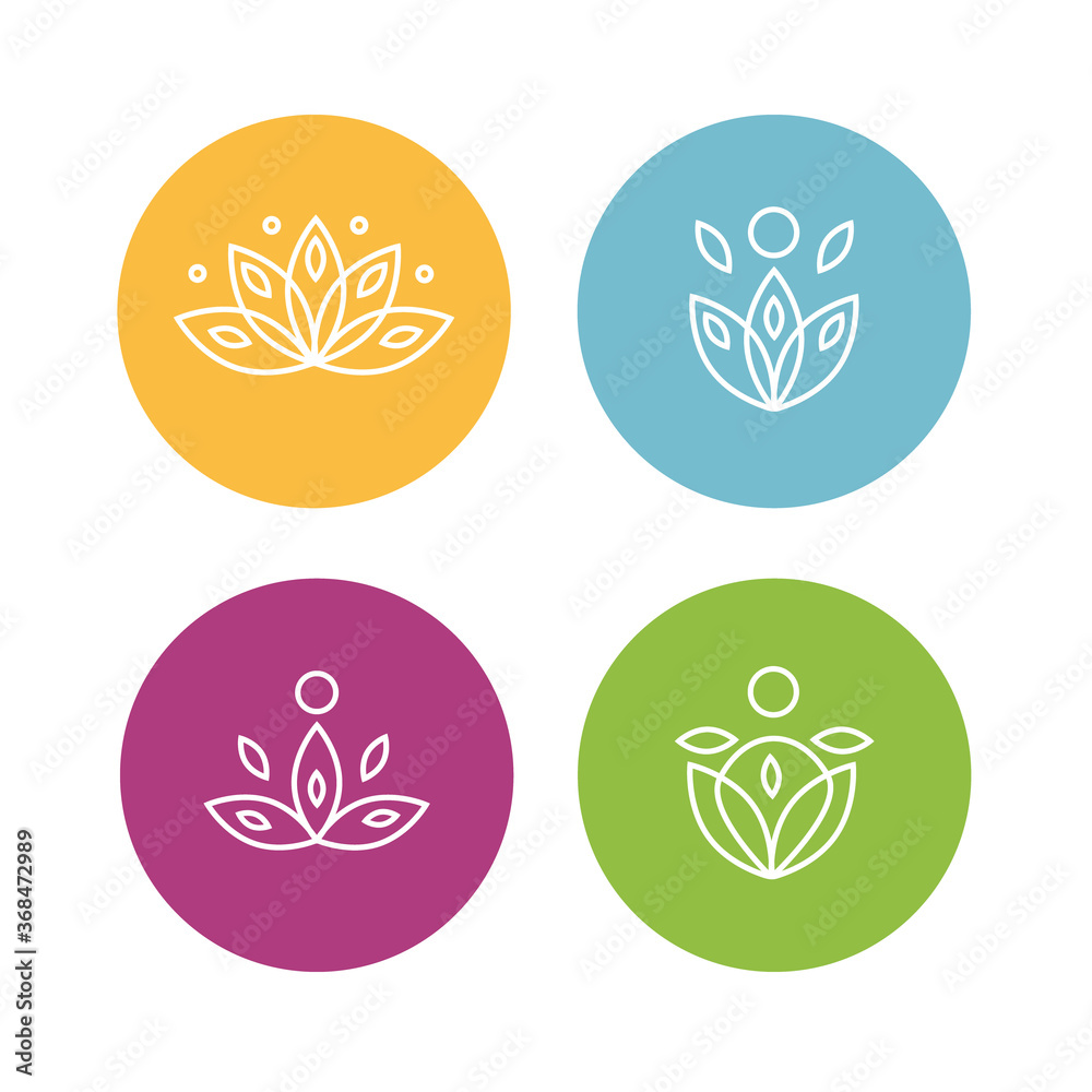 Logo design for  yoga studios, and yoga classes for pregnant women, hand logotype,  lotus vector icon.