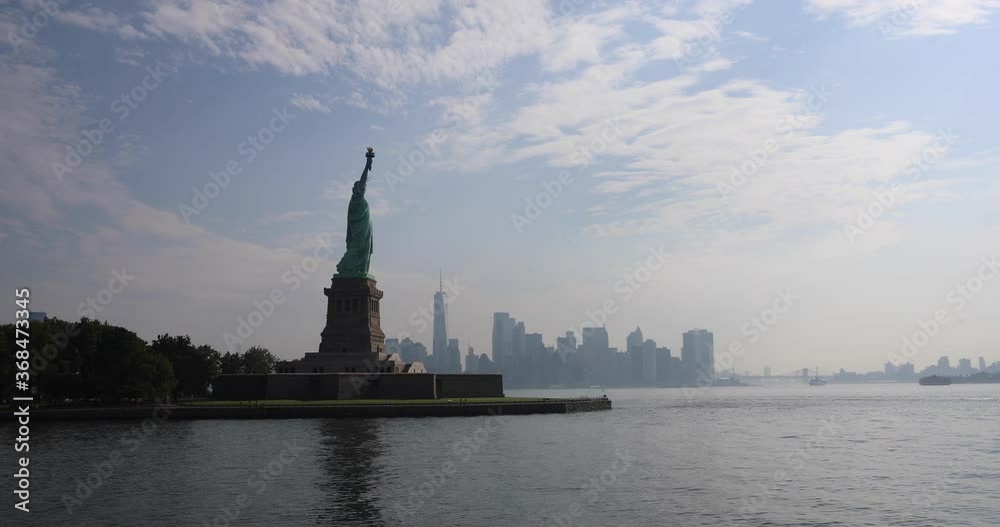 Passing Statue Of Liberty With Manhattan Passing Statue Of Liberty With Manhattan