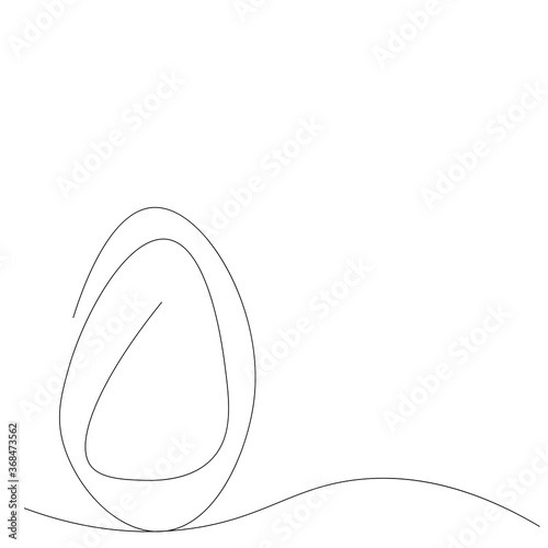Easter egg one line drawing, vector illustration