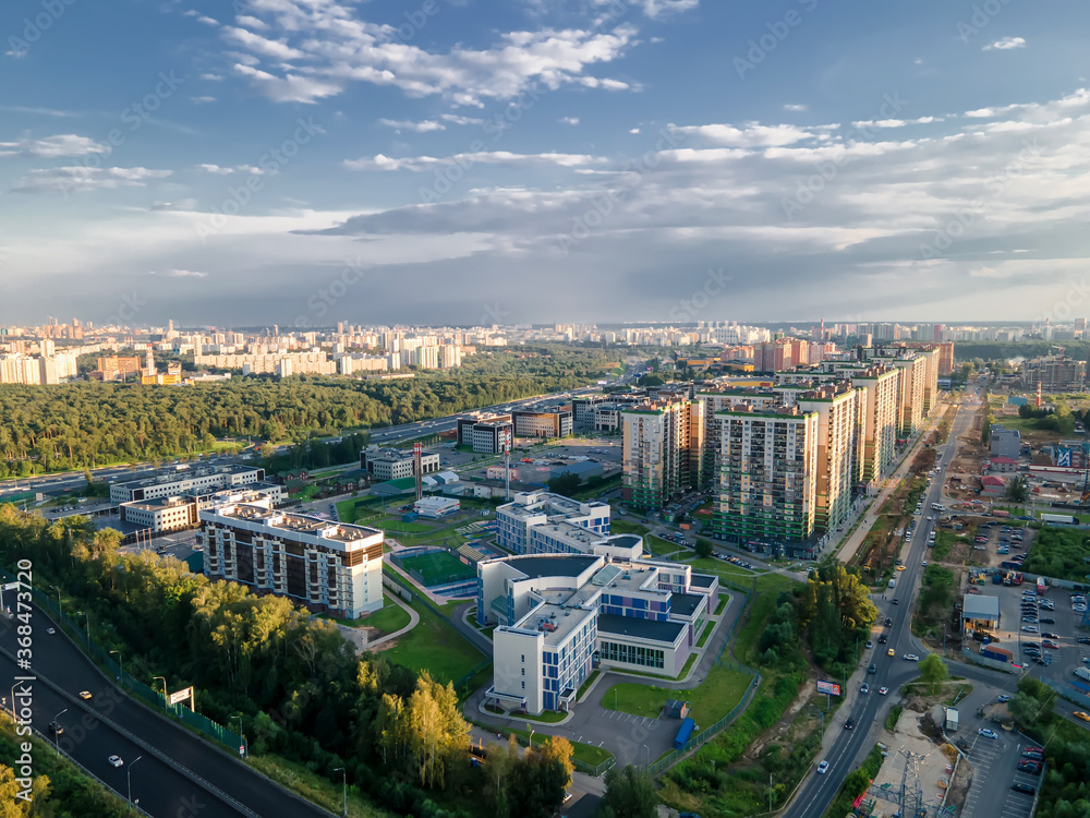 Fototapeta premium Modern urban area under blue sky