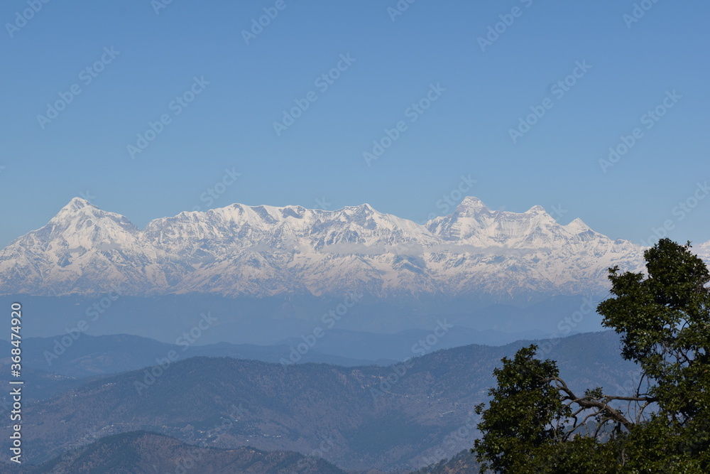 Beautiful picture of snow mountain from nainital uttarakhand