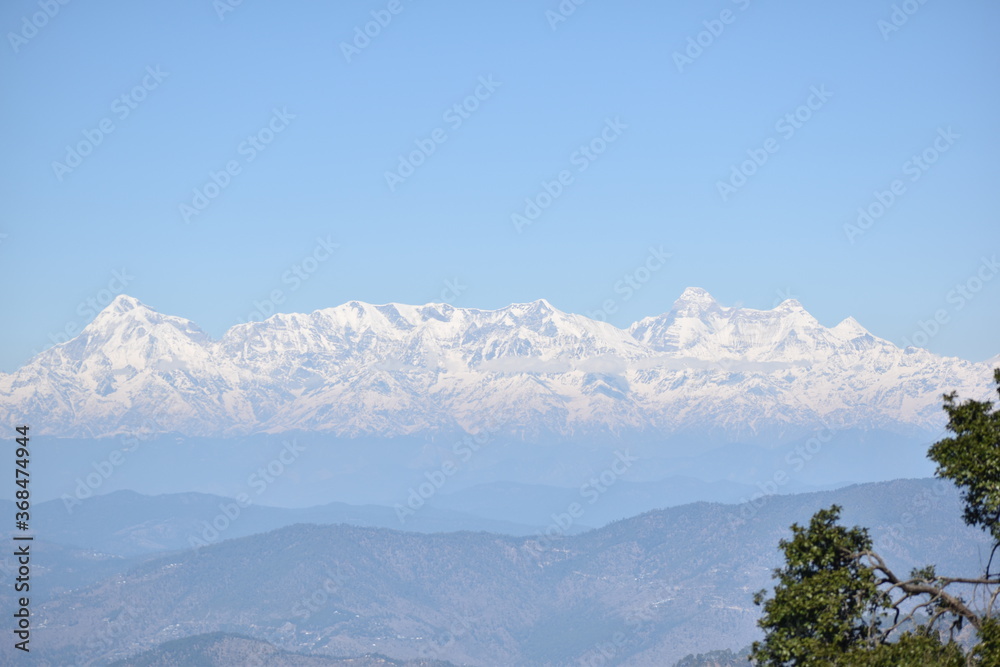 Beautiful picture of snow mountain from nainital