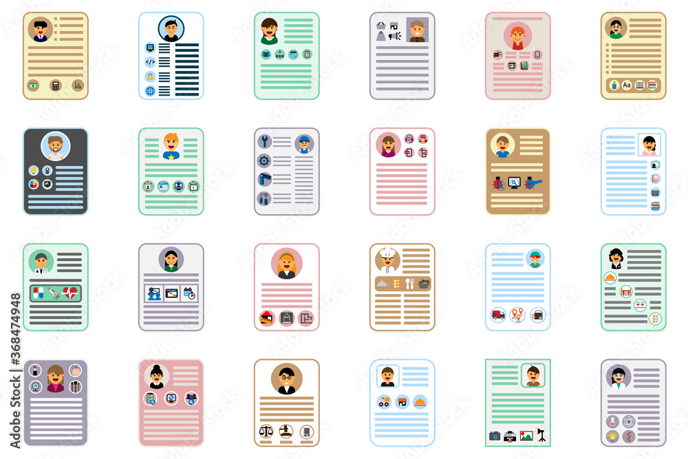 many job in resume icons many job in resume icons