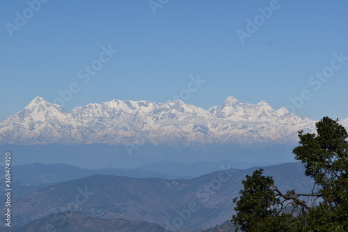Beautiful picture of snow mountain from nainital uttarakhand