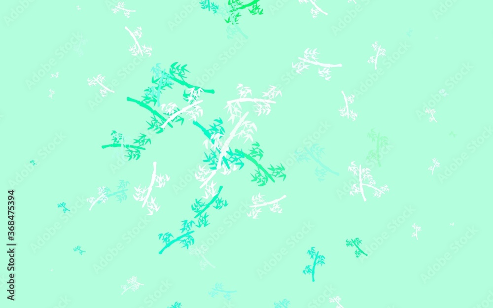 Light Green vector doodle texture with branches.