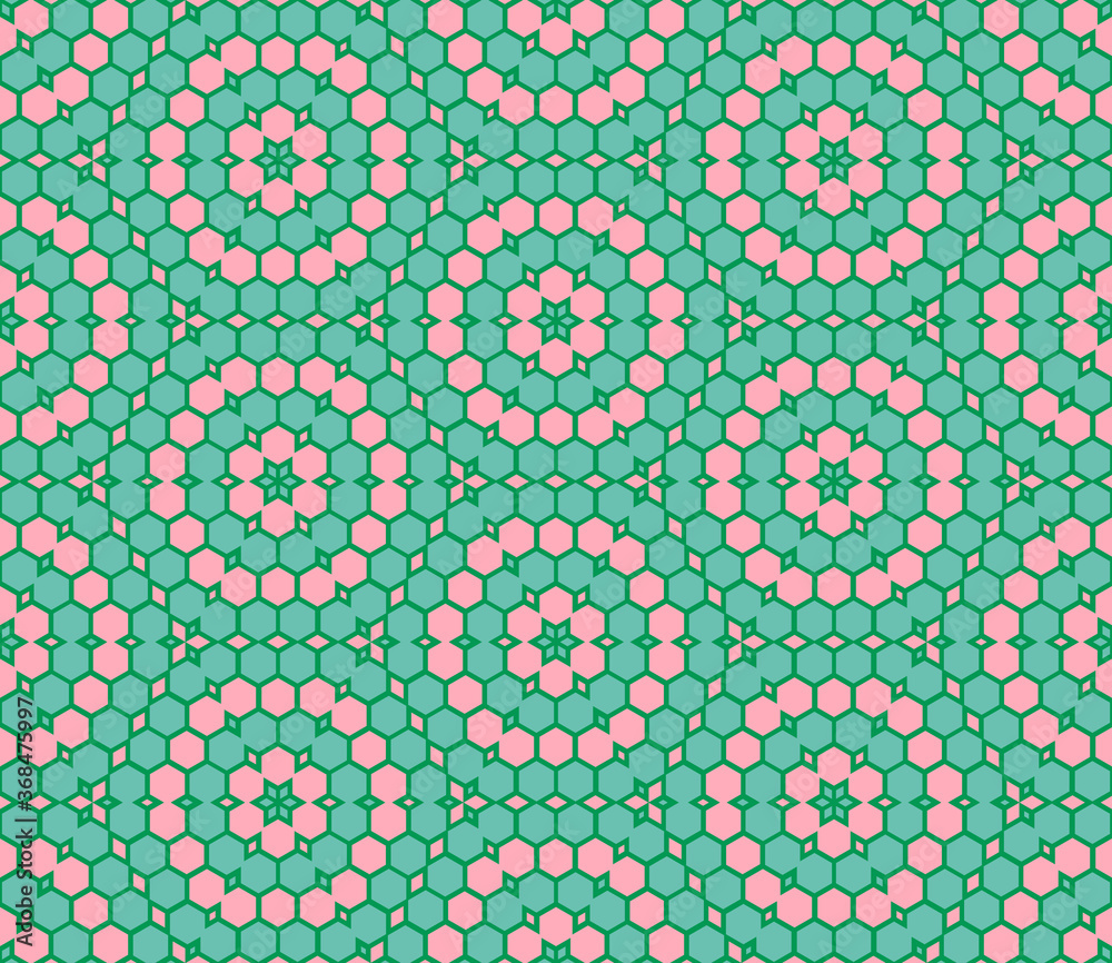 Abstract cartoon geometric seamless pattern with geo shapes. Geometry background. Infinity wrapping paper. Vector illustration. 