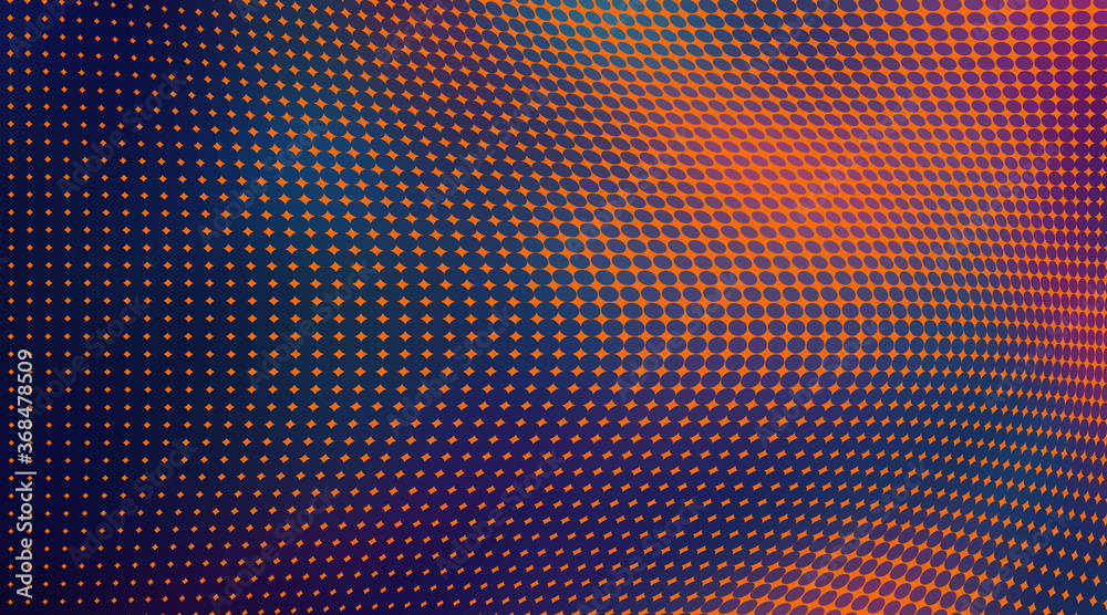 Naklejka premium Halftone wave color texture. Vector chaotic background