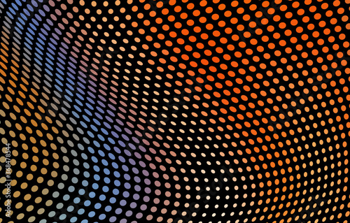 Halftone wave color texture. Vector chaotic background