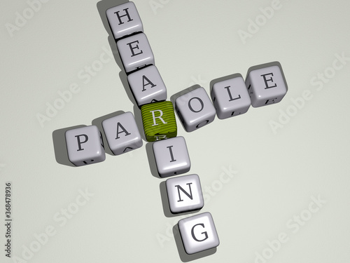 Vászonkép combination of parole hearing built by cubic letters from the top perspective, excellent for the concept presentation