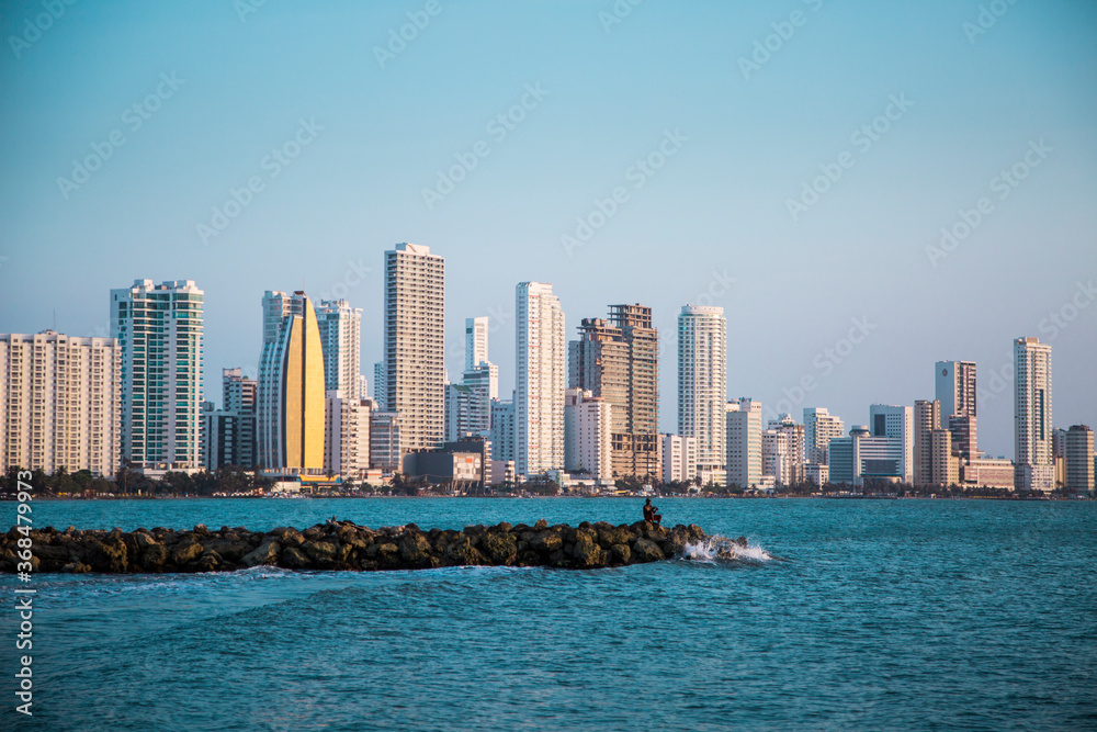 Fototapeta premium Sunset Cartagena. Kolumbia