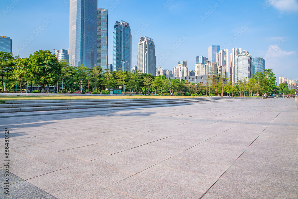 Urban buildings and empty ground in Guangzhou, China