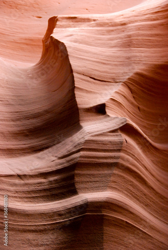 Beautiful texture of amazing sandstone formations in famous Antelope Canyon near the town of Page at Lake Powell, Arizona, USA