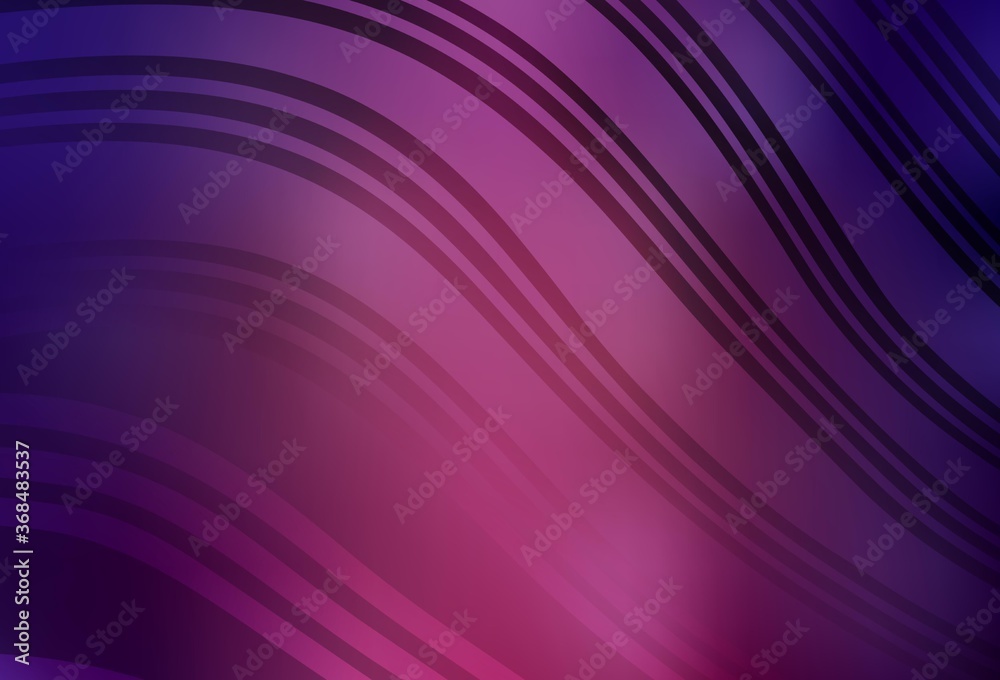 Dark Purple vector background with curved lines. Dark Purple vector background with curved lines.