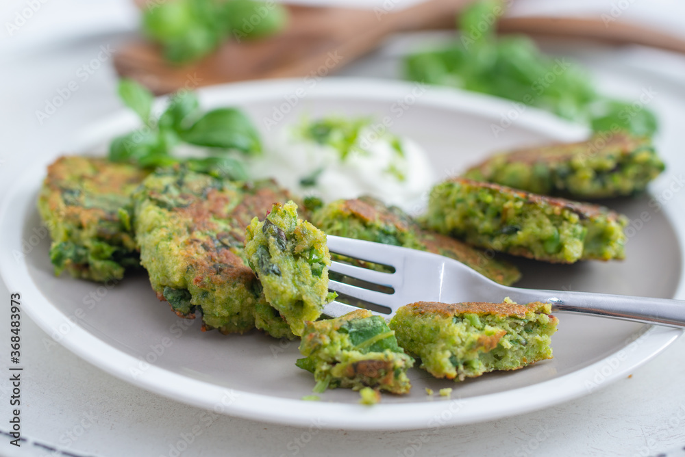 healthy home made vegan kale patties on a table