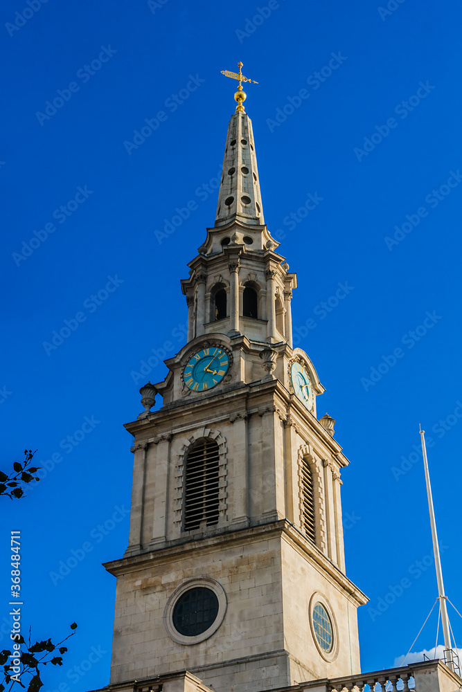 St Martin-in-the-Fields Church (1724) - English Anglican church at Trafalgar Square. City of Westminster, London, England.