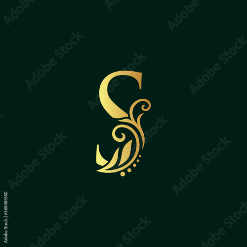 Wallpaper Mural Elegant Golden Initial  Torontodigital.ca