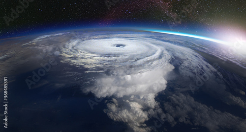 Giant hurricane seen from the space. Satellite view. Elements of this image furnished by NASA. photo