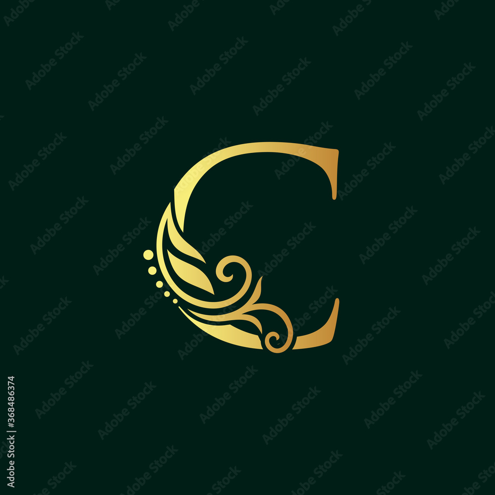 Naklejka premium Elegant Golden Initial 