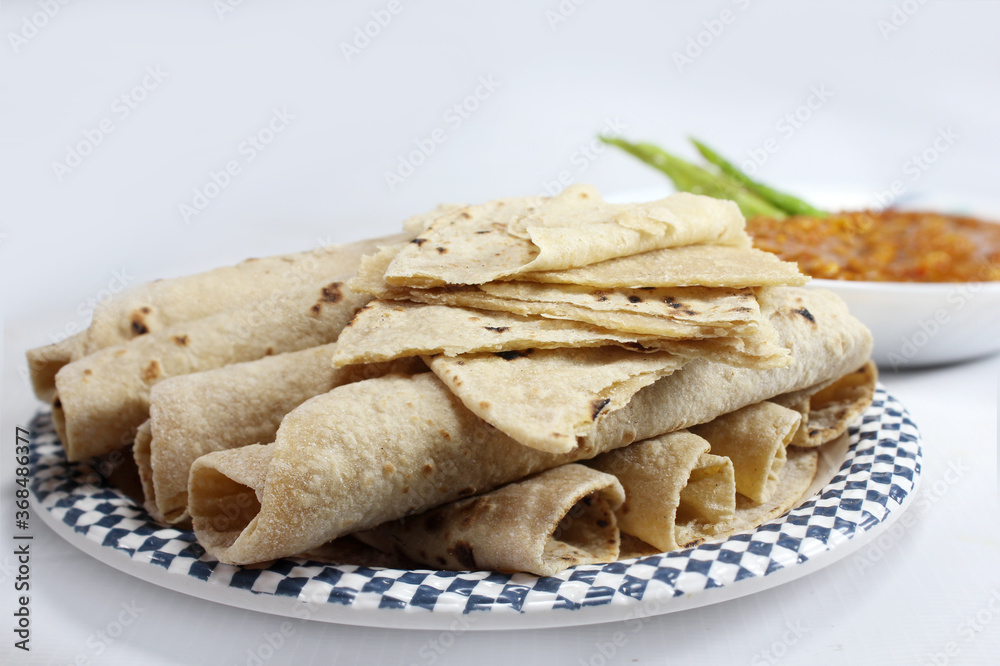 Homemade fresh wheat flour chapati,roti or Indian flatbread