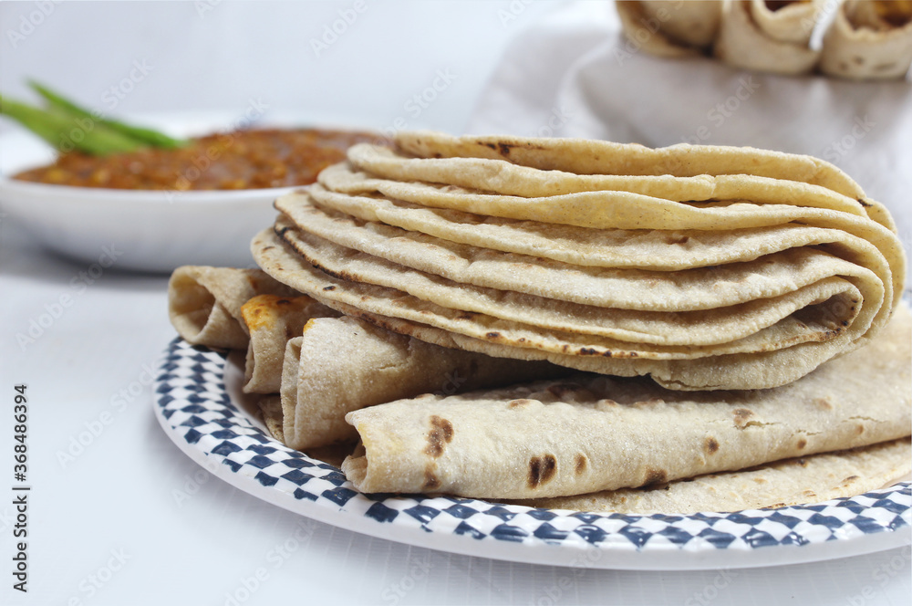 Homemade fresh wheat flour chapati,roti or Indian flatbread Homemade fresh wheat flour chapati,roti or Indian flatbread