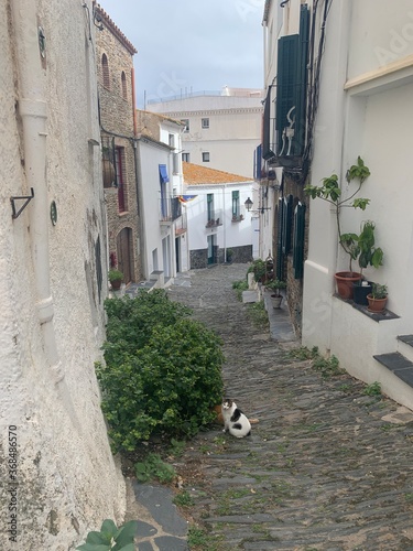 narrow street in Spanish seaside village © Klint Arnold