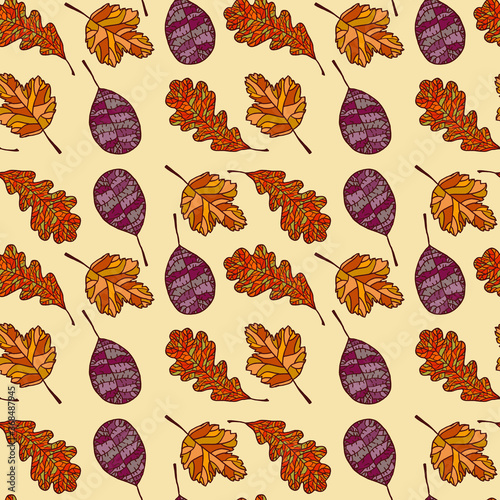 Autumn seamless background. Autumn patern